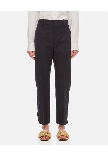 SLIM LEG COTTON TWILL TROUSERS