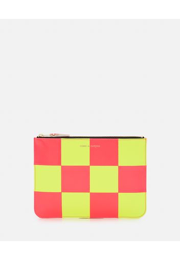 LEATHER POUCH FLUO SQUARE