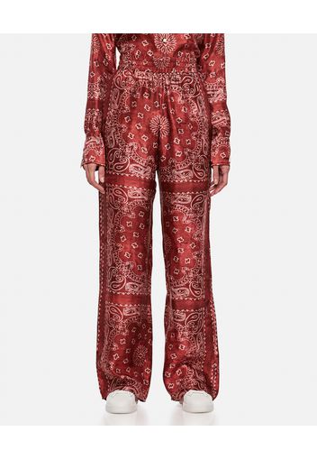 GOLDEN PAISLEY PRINTED VISCOSE TWILL TROUSERS