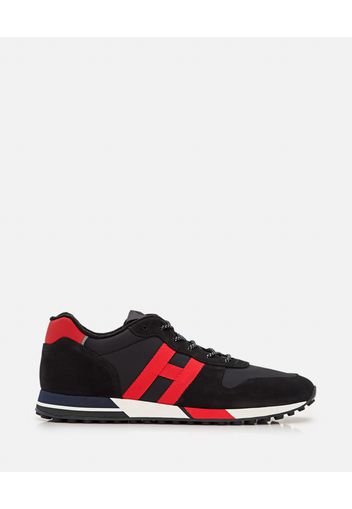 'H383' LEATHER AND FABRIC SNEAKER