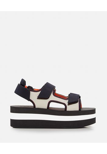 VELCRO WEDGE LEATHER SANDALS