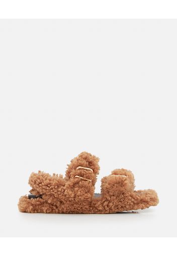 FUSSBETT 2 BUCKLES SHEARLING SANDALS