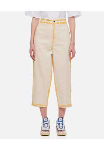 STRETCH COTTON CROPPED TROUSERS