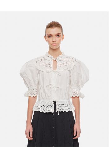 GEORGINA EYELET FRONT TIE TOP