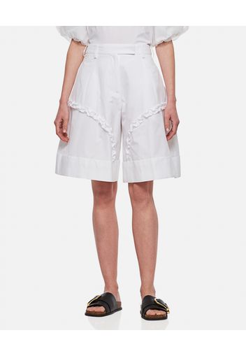 WIDE LEG COTTON POPLIN SHORTS