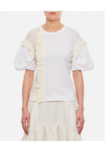 SHORT PUFF SLEEVE T-SHIRT W/ RUFFLE