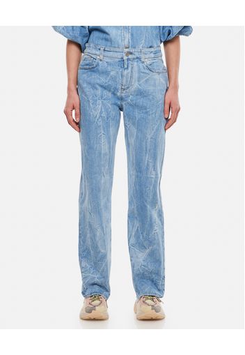 CRINKLE STRAIGHT LEG DENIM JEANS