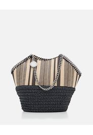 MEDIUM STRIPED RAFIA TOTE BAG