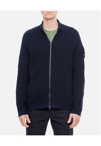 FULLZIP RIBBED COTTON KNIT