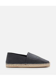 V LOGO LEATHER ESPADRILLES