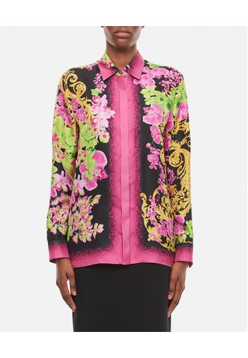 FLOWER PRINT SILK SHIRT