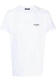 T-Shirt With Mini Flocked Balmain Paris Logo