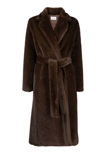 Pixel Shearling Long Coat