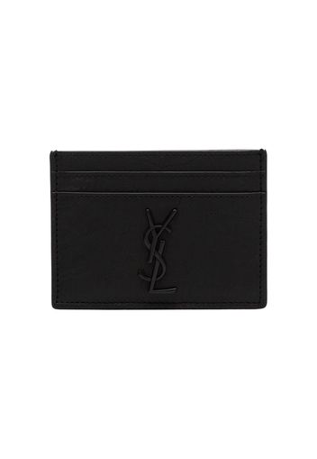 Monogram Card Case In Crocodile Embossed Leather