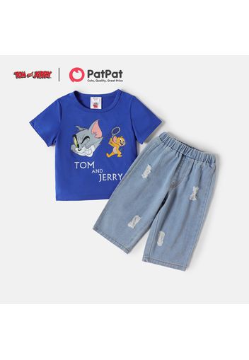 Tom and Jerry 2-piece Toddler Boy Graphic Tee and Denim Pants Set