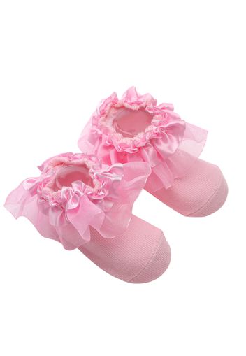 Baby / Toddler Lace Trim Solid Color Socks