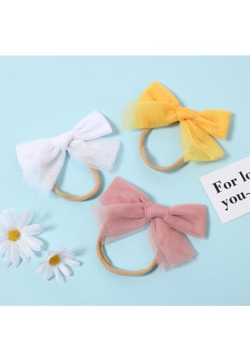 3-pack Solid Mesh Bowknot Hair Ties for Girls