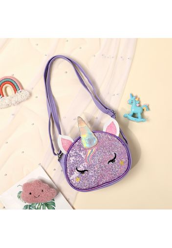 Kids Cartoon Sequined Unicorn Shoulder Messenger Bag Purse for Girls