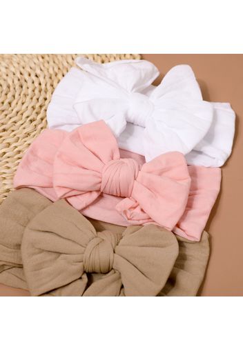 3-pack Swallowtail Double Knotted Bow Wide Headband for Girls