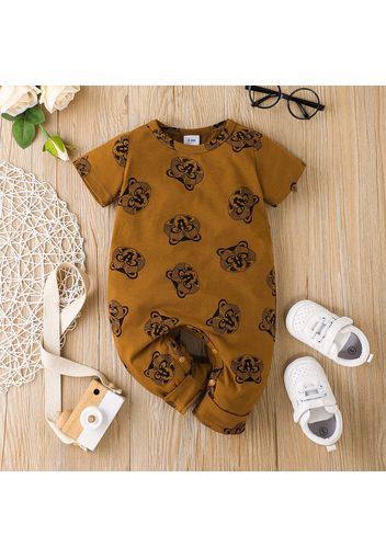 Baby Boy All Over Animal Print Short-sleeve Romper