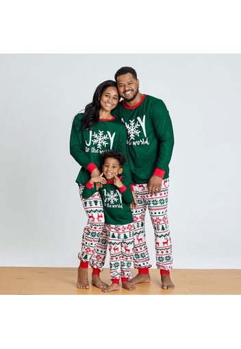 Letter Print Family Matching Pajamas Sets（Flame resistant）