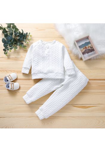 2-piece Toddler Girl/Boy Solid Ribbed Sweater and Elasticized Pants Casual Set