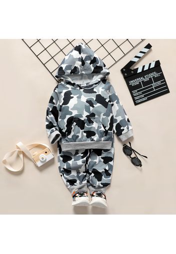 2-piece Toddler Boy/Girl Camouflage Print Hoodie Sweatshirt and Pants Set