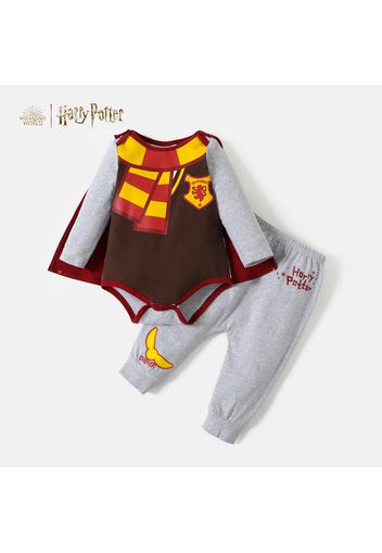 Harry Potter 3-piece Baby Boy Colorblock Bodysuit and Solid Pants Set with Cloak