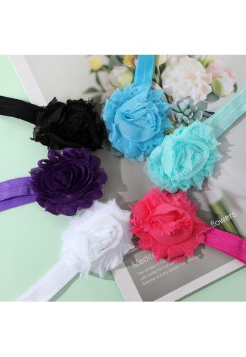 6-pack Pure Color Chiffon Big Floral Headband Hair Accessories for Girls