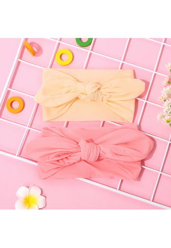 Pure Color Bunny Ears Soft Wide Headband for Girls