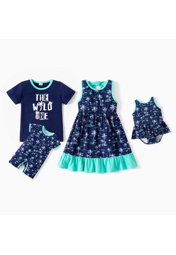 Mosaic Coconut Tree Print Matching Sets for Siblings