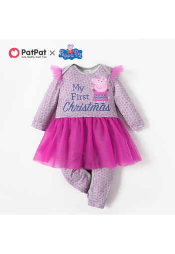 Peppa Pig Baby Girl My First Christmas Snowflake Tutu Jumpsuit