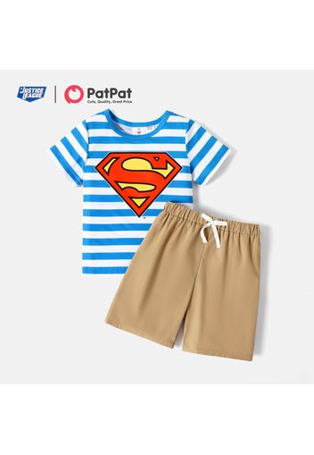 Justice League 2pcs Kid Boy Stripe Short-sleeve Tee and Elasticized Shorts Set