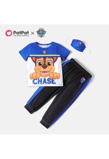 PAW Patrol 3-piece Toddler Boy/Girl Colorblock Tee and Sweatshirt Pants Set with Face Mask