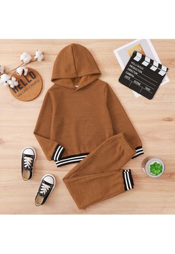 2-piece Kid Boy/Kid Girl Striped Hoodie Sweatshirt and Pants Casual Set