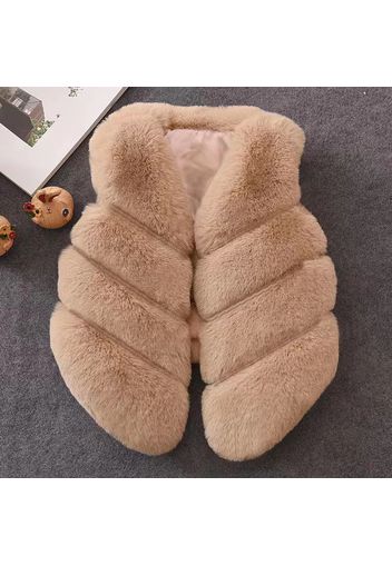 Toddler Girl Trendy Fleece Rabbit Hair Vest Coat