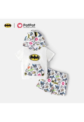 Batman 2-piece Toddler Boy Letter Print Hooded Tee and Elasticized Shorts Set