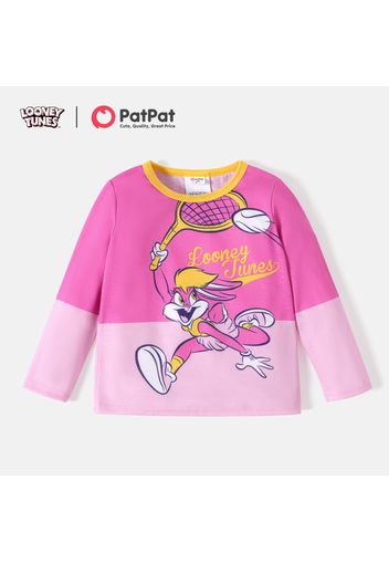 Looney Tunes Toddler Girl/Boy Letter Balls Print Colorblock Long-sleeve Tee