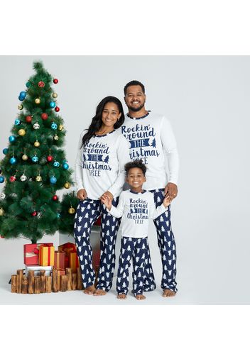 Family Matching Christmas Tree Print Pajamas Sets (Flame Resistant)