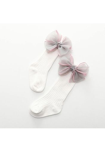 Baby / Toddler Tulle Bowknot Decor Ribbed Stockings