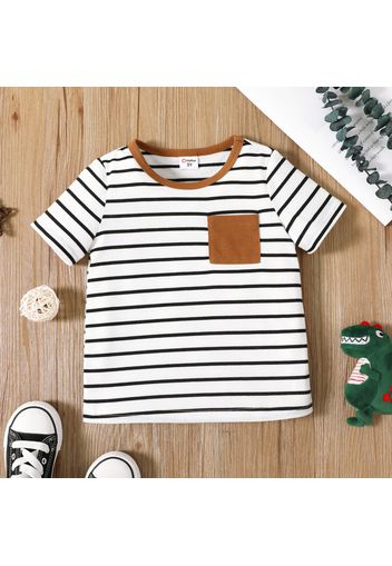 Toddler Boy Stripe Pocket Design Short-sleeve Tee