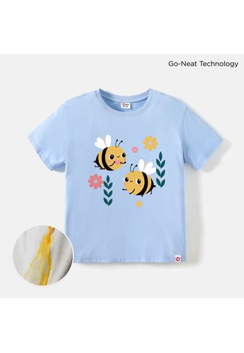 [2Y-6Y] Go-Neat Water Repellent and Stain Resistant Toddler Girl Bee Print Short-sleeve Tee