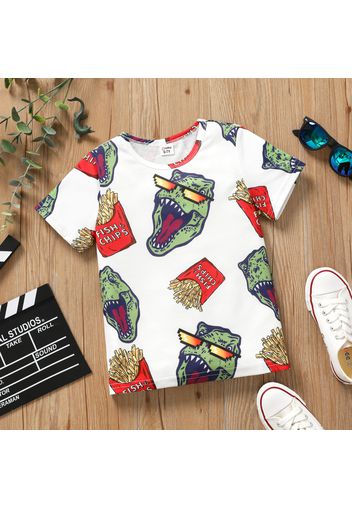 Kid Boy Animal Fast Food Print Short-sleeve Tee