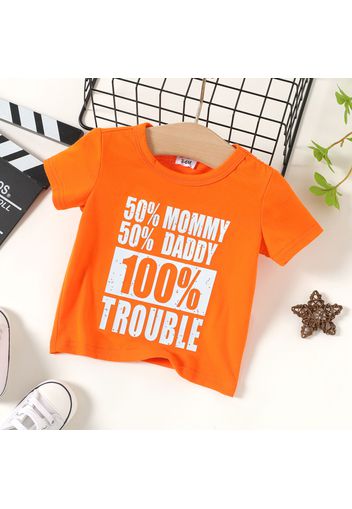 Baby Boy Letter Print Round Neck Short-sleeve T-shirt