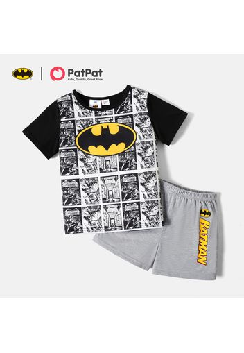 Batman 2pcs Kid Boy Allover Print Short-sleeve Tee and Letter Print Shorts Set