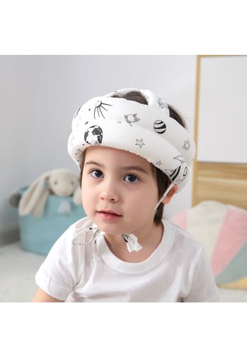 3-Pairs 100% Cotton Baby Knee Pads / Toddler Lace Up Head Drop Protection Helmet Anti-collision Head Cap for Crawling Walking