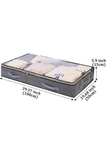 Underbed Storage Bags Non-Woven Foldable Clothes Bag Storage Containers with Reinforced Handles for Clothes Comforters Quilt Blankets Bedding