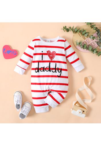 Mother's Day Baby Boy/Girl Love Heart Letter Print Stars/Striped Long-sleeve Jumpsuit