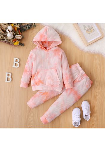 2-piece Toddler Girl/Boy Tie Dye Hoodie Sweatshirt and Pants Set