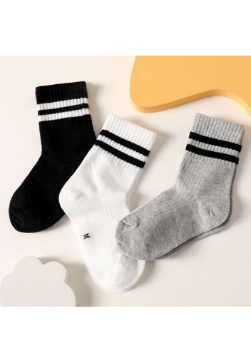 3-pairs Toddler / Kid Plain Striped Socks